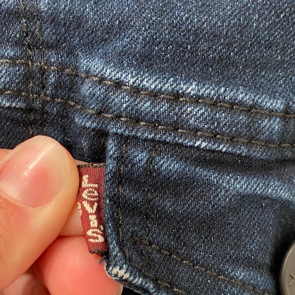 Levi Jean Jacket dark blue black sleeves Small - Picture 5 of 9